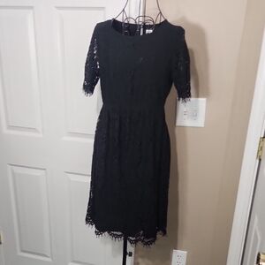 GAP Maternity Black Midi Sheath Dress Crew Neck